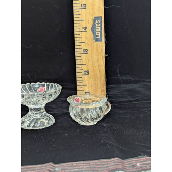 Made in France Vintage Miniature 1900 Era Doll House 3 Pc Set Glass Ware - Picture 8 of 12